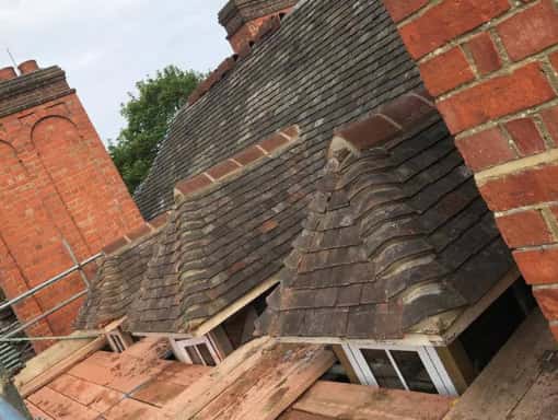 This is a photo of a roof being repaired in Uckfield, East Sussex. All works carried out by Uckfield Roofing Services
